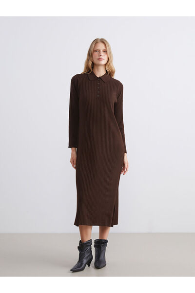 LC Waikiki فستان تريكو بياقة روبا مطوية من مجموعة Shining Store Sparkling Cho...