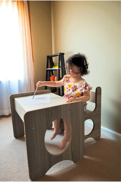 ALİSYUM Montessori Çocuk Oyun & Aktivite & Çalışma Masa ve Sandalyesi 1-5 Yaş