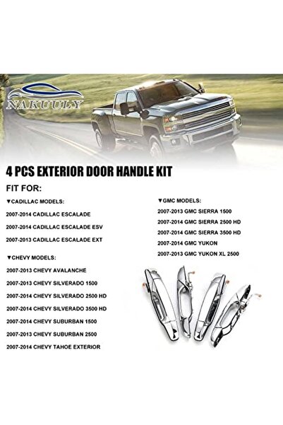 genernic Exterior Door Handle Set for 2007-2014 Cadillac Escalade and Compatible Models