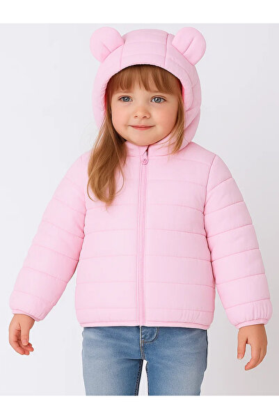 Mini Fluff Kız Çocuk Puffer Mont - Pembe