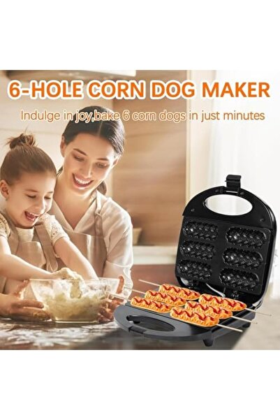 Generic Corn Dog Maker, Hot Dog Waffle Machine with Non-stick Coating Plate