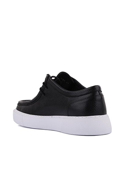 SailLakers - Black Leather Lace-Up Men's Casual Shoes 101-1005-He1065