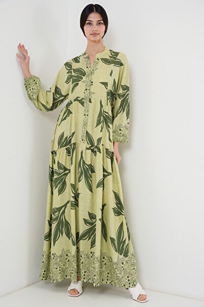 Hiccup Φόρεμα μάξι με μοτίβο με λαιμόκοψη σε σχήμα V με κουμπιά BDART