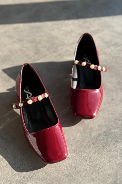 I Love Shoes Myrel λουστρίνι μπορντό με λεπτομέρεια μαργαριταριού Mary Jane