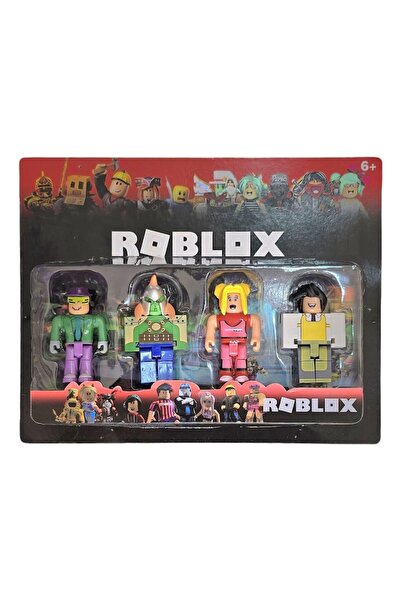 MASHASHOP Set 4 Figurine, tip Roblox, verde/multicolor, 7.5 cm
