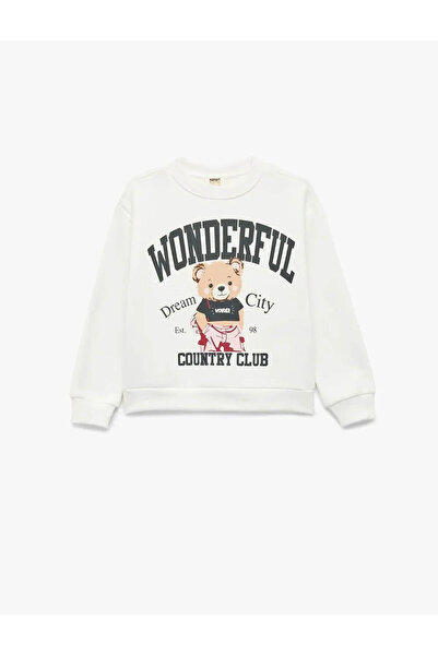 Koton Φούτερ για κορίτσια με στάμπα αρκουδάκι 6Wkg10065Ak