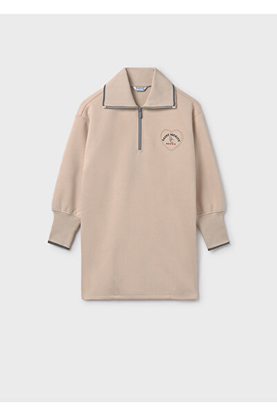 MAYORAL فستان رياضي بياقة وسحاب للبنات باللون البيج 7912