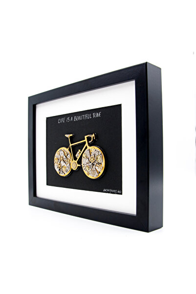 ArtMyWay Unique Painting LIFE IS A BEATIFUL RIDE - Steampunk Art (with clock parts and metal elements)