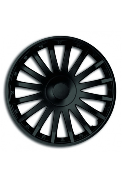 Mega Drive Σετ 15` μαύρων κρυστάλλινων καπακιών τροχών 4 τεμαχίων