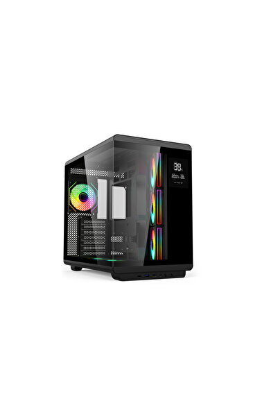 ACER U600BK ATX PC Case, 7 Pre-Installed RGB Fans with Remote Control, Temperature Display