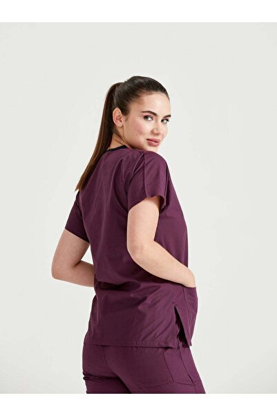 DEMOTEKS Uniforma Scrub Top Bluza Medicala Classic Grena Unisex - Sour Cherry