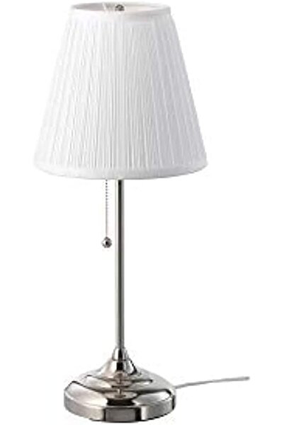 IKEA Table Lamp for Bedrooms, Offices, and Kids' Rooms - Silver Column