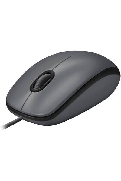 logitech M100 Wired USB Mouse, Smooth Cursor Control, No Software Set Up, Gray - Black