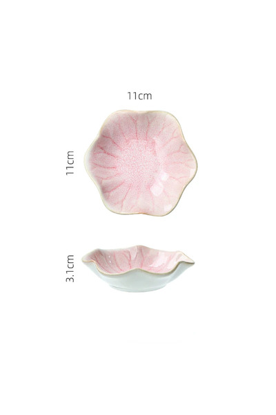 Choice As shown 02 Japanese Ceramic Plate Retro Kiln Glaze Barbecue Mini Dipping Dish Sashimi Sushi Soy Sau