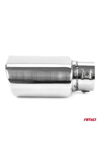 AMIO Stainless steel exhaust muffler trim with rectangular outlet 33-50 mm, length 168 mm