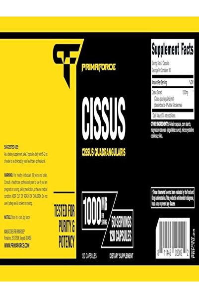 Primaforce Cissus Quadrangularis Extract, 120 Capsules, 1000mg per Serving