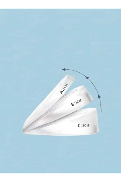 Fstyle Transparent Silicone Gel Heel Care Half Insole Cushioned Height Increasing Insoles