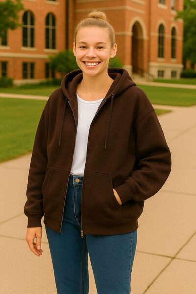 citycenterfashion Unisex Hooded Hooded Oversize Sweatshirt Zippered Jacket Cty-Abr-8682