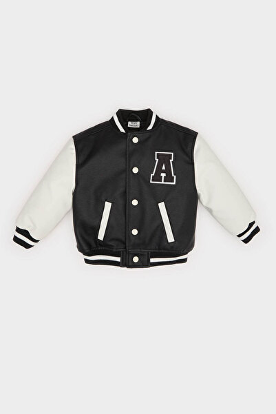 DeFacto Μπουφάν Bomber για αγοράκι με αδιάβροχο κολεγιακό γιακά με κεντημένες...