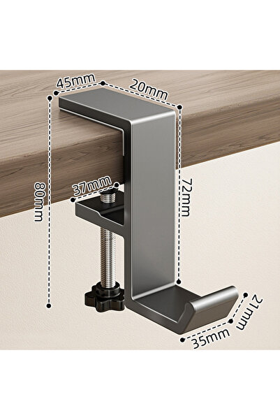 Choice حقيبة تعليق رمادية 1 بدون ثقب، خطاف جانبي لمكتب الطالب، حقيبة تعليق، ق...
