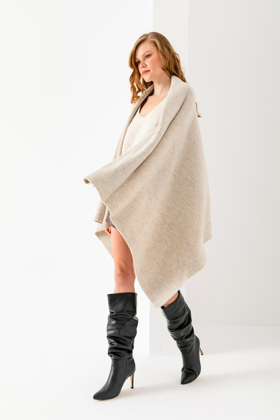 Cebe Thick Glittery Knitwear Shoulder Shawl - Stylish and Comfortable Women's Shawl Model - Shoulder Shawl