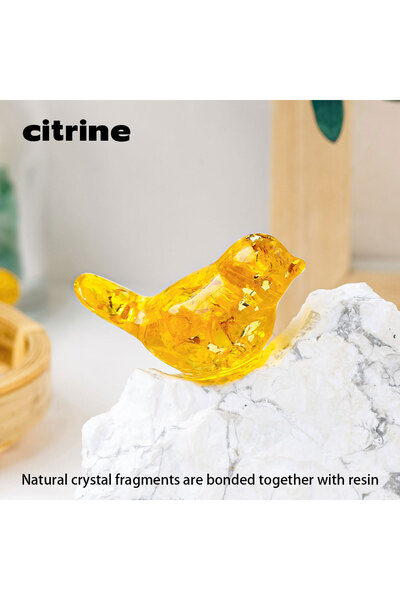 Choice تمثال طائر من الكريستال الطبيعي من قطعة واحدة من حجر السترين، تمثال صغ...