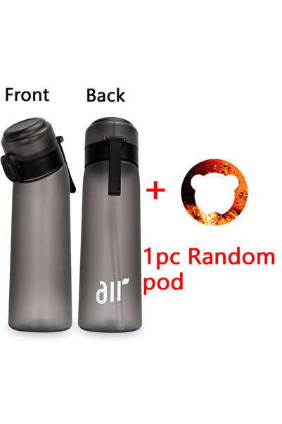 Choice 0.8L Black 1pc Air Water Bottle With 1pc Random Flavor Pods Portable T...