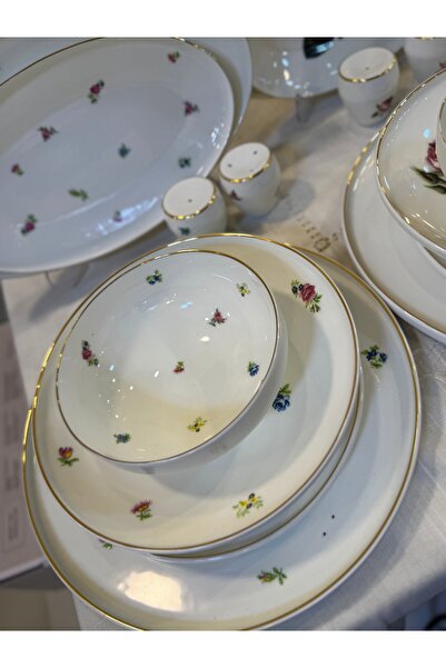 hediye ESTERHOMEDECOR 12 Kişilik 54 parça porselen yemek takımı çiçekli yemek...
