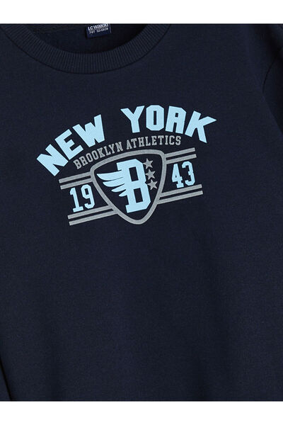 LC Waikiki Crew Neck New York Printed Boys' Sweatshirt