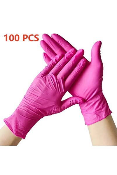 Choice قفازات النتريل للاستخدام مرة واحدة خالية من اللاتكس، وردية اللون، 100 ...