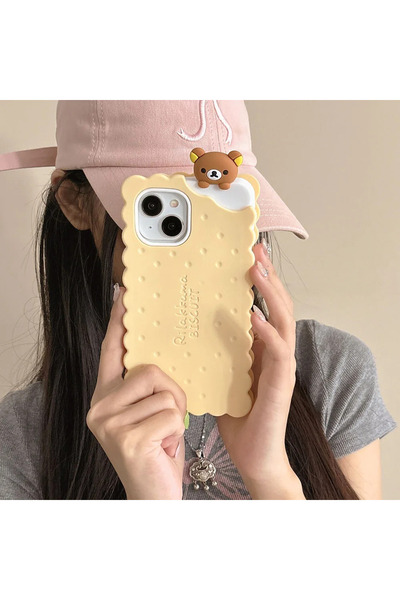 Choice للآيفون 13 حافظة هاتف سيليكون ناعمة على شكل دب ساندويتش بسكويت للآيفون...