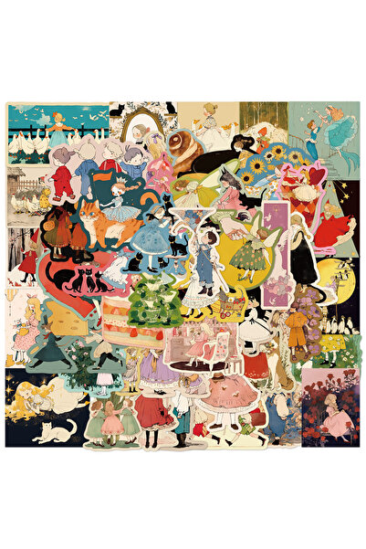 Choice ملصقات قصص خيالية عتيقة متعددة الألوان 50 قطعة للكمبيوتر المحمول وزجاج...