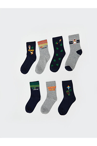 LC Waikiki Create Your Style with Uzg Store |   Patterned Boys' Sock Socks, Pack of 7
