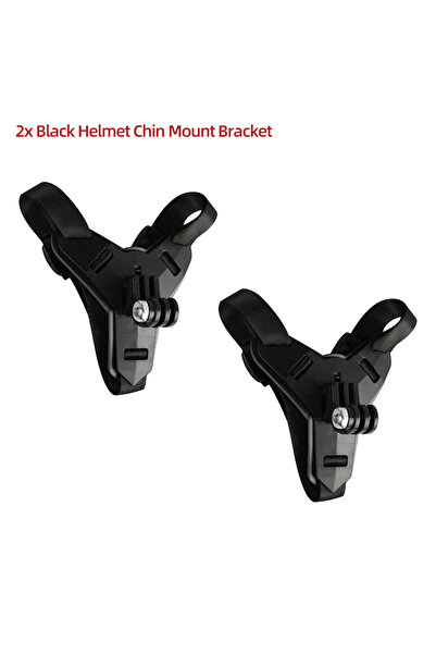 Choice حامل حزام الذقن لخوذة الدراجات النارية باللون الأسود لكاميرات GoPro مق...