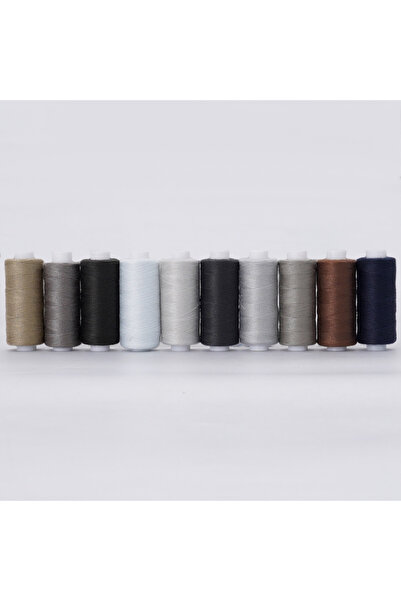 Choice مجموعة 7 10 لفات / مجموعة خيوط خياطة بوليستر 402 للاستخدام اليدوي والم...