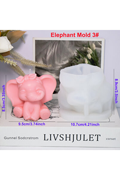 choice2 قالب فيل 3 1 قطعة قالب سيليكون ثلاثي الأبعاد لشمعة على شكل فيل DIY حي...