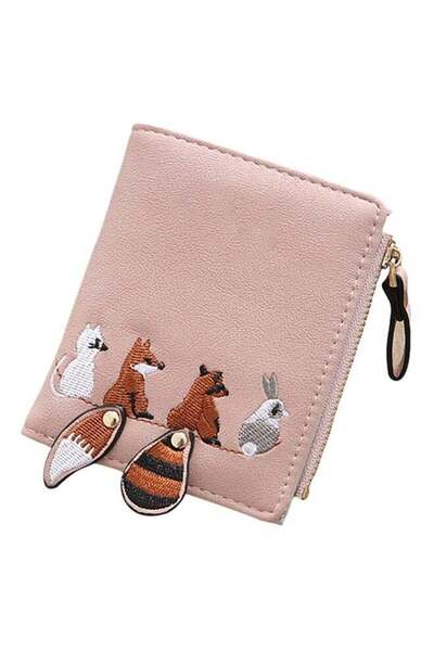 fun zone Cute Animal Embroidery Bi-Fold Wallet