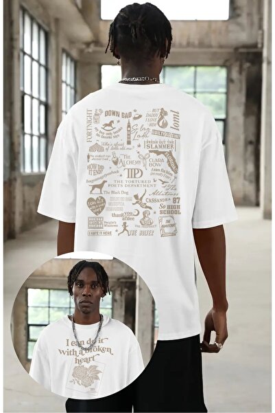 Fuddy Moda تي شيرت مطبوع عليه عبارة "I Can Do It With A Broken Heart" من TTPD...