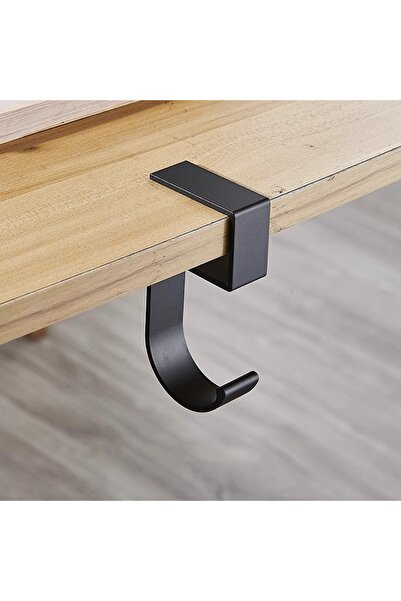 Choice 1 قطعة حامل حقيبة أسود على شكل 5 لطاولة المكتب، خطاف حقيبة معلّق بجانب...