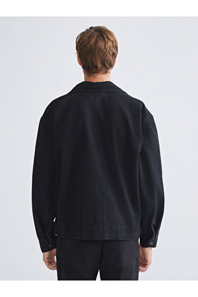 LC Waikiki Siyah Rahat Kalıp Erkek Jean Ceket