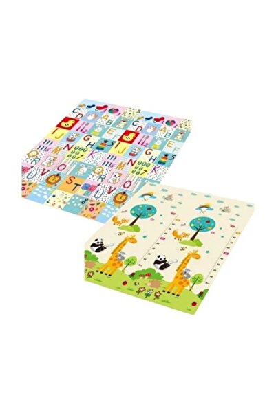 Bibilel Kids Play Mat, Reversible Letters/Giraffes, XPE+PE, Waterproof, Non-slip, 180x200x1 cm