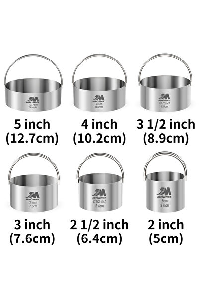 choice2 6 Pcs With Handle Biscuit Cutter Set for baking , Round Cookies Cutte...