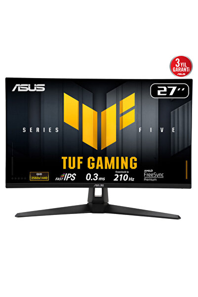 ASUS TUF GAMING VG27AQ5A 27&QUOT; 0.3MS, 210HZ, QHD, DP, 2XHDMI, USB, HOPARLÖR, FAST IPS LED, ELMB S