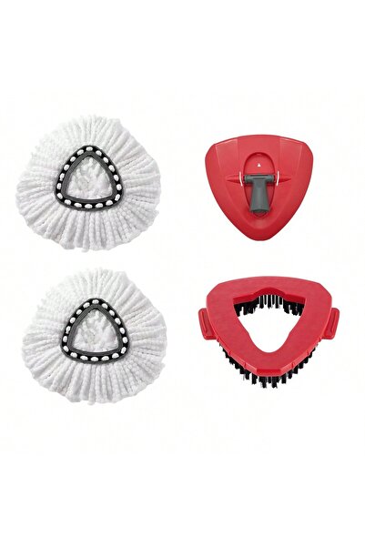 choice2 2 mop 1 base 1 Brush Replace Heads, Base and Scrub Brush Set for for O-Cedar and , Compatible