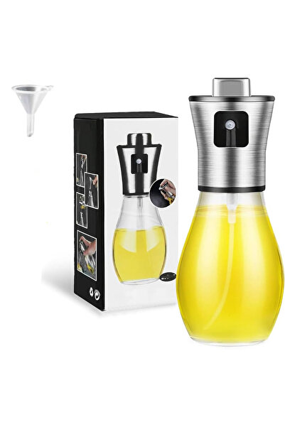 DUTRIEUX بخاخ زيت المطبخ الفضي للطهي، 6.8 أونصة/200 مل زيت زيتون أو خل، تصميم...