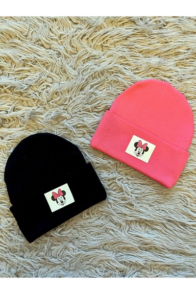 enes baby Pack of 2 Flexible Camisole Berets with Label Details