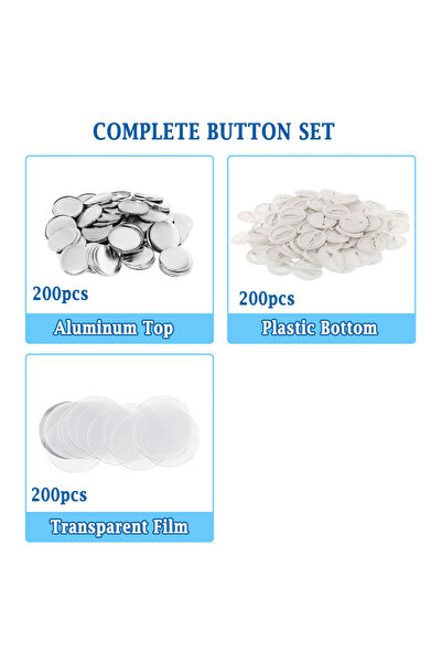 Choice4 مجموعة 58 مم، 200 قطعة، لوازم صنع الشارات الدائرية، مصنوعة من البلاست...