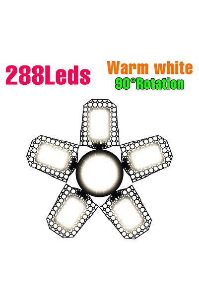 Choice 300 واط أبيض دافئ 300 واط مصابيح LED للمرآب E27/E26 مصباح قابل للطي قابل للتشوه المنزل المستودع الطابق السفلي