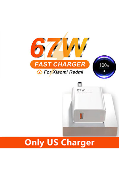 Choice شاحن أمريكي فقط فائق السرعة 6 أمبير 67 واط لهواتف ريدمي نوت 11 و12 لاي...