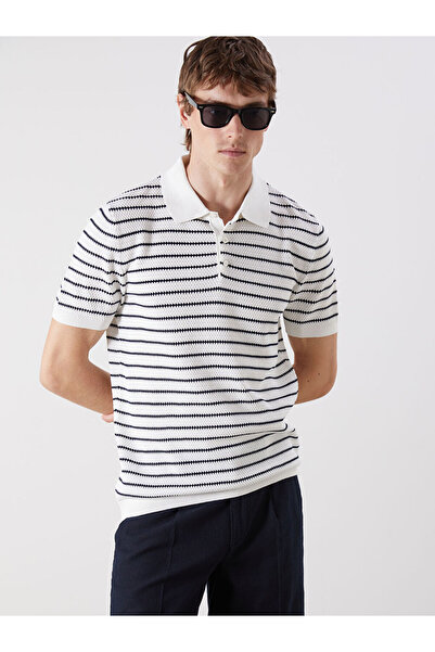 LC Waikiki Create Your Style from Uzg Store |   Polo Neck Short Sleeve Striped Men's Knitwear Sweater